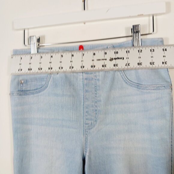 Spanx Light Wash, High Rise, Flare Leg, Pull On Sculpting Jeans, Size Small - Picture 10 of 16